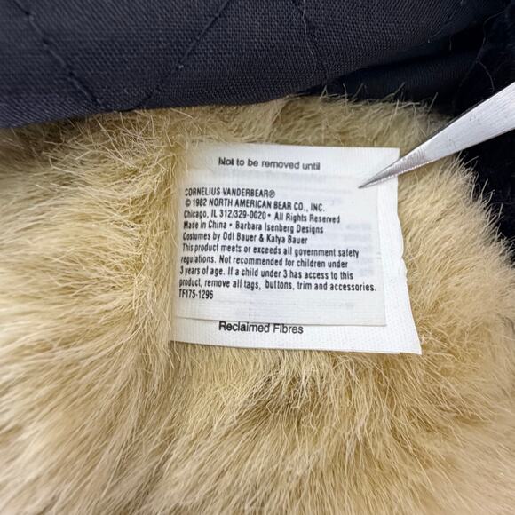 Cornelius VanderBear Portrait In Black & White Collectible Plush Bear NABCO NWT - Picture 6 of 8